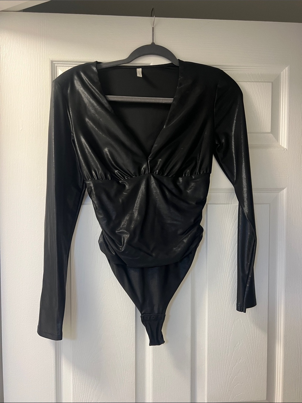 intimissimi Black Long-Sleeve V-Neck Bodysuit